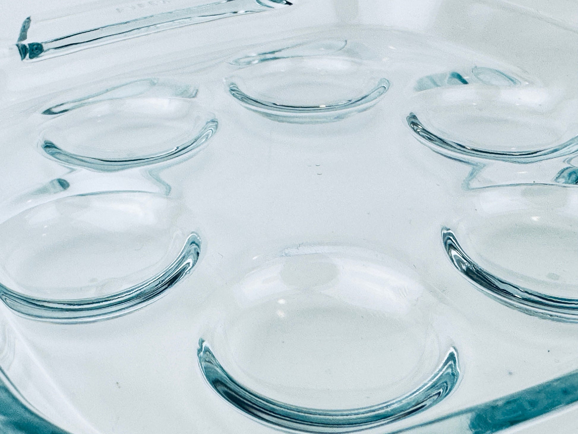 Product image for 'vintage pyrex clear glass escargot snail devilled egg plates 473 set of two 2 made in france' (view 3fd17e)