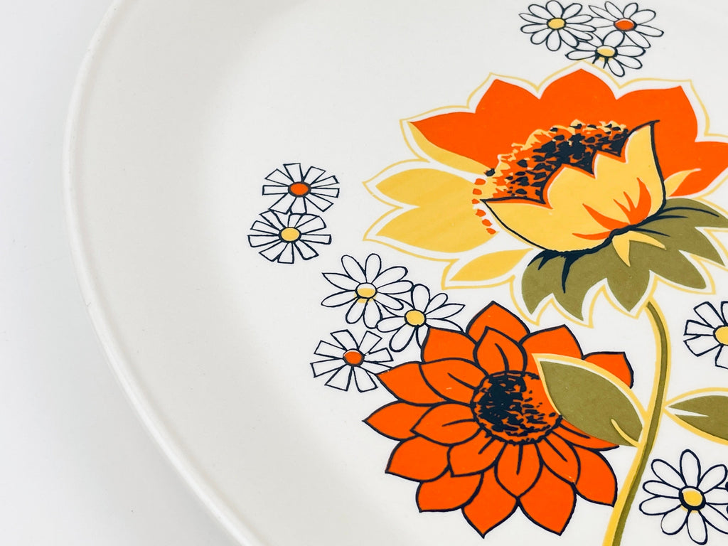 Product image for 'vintage pasadena johnson bros oval serving tray plater flower pattern ironstone made in england' (view b21923)