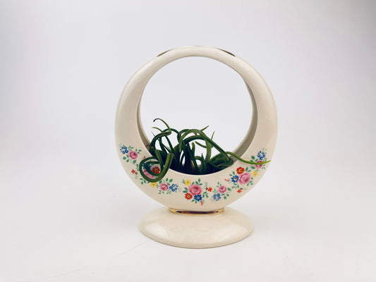 Product image for 'vintage porcelain circular floral air plant indoor planter sadler made in england' (view fcb63a)