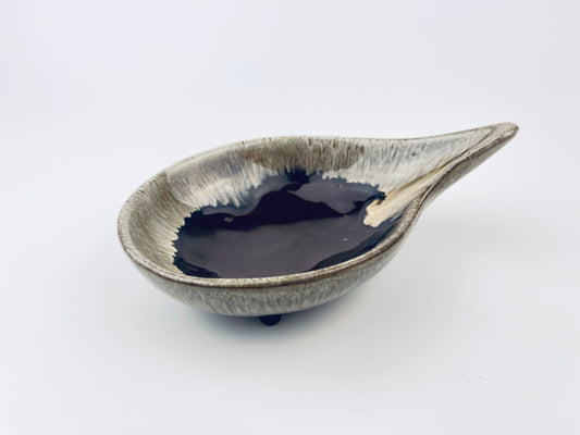 Product image for 'vintage teardrop drip glazed red clay trinket dish evangeline pottery canada made in canada' (view 90701c)