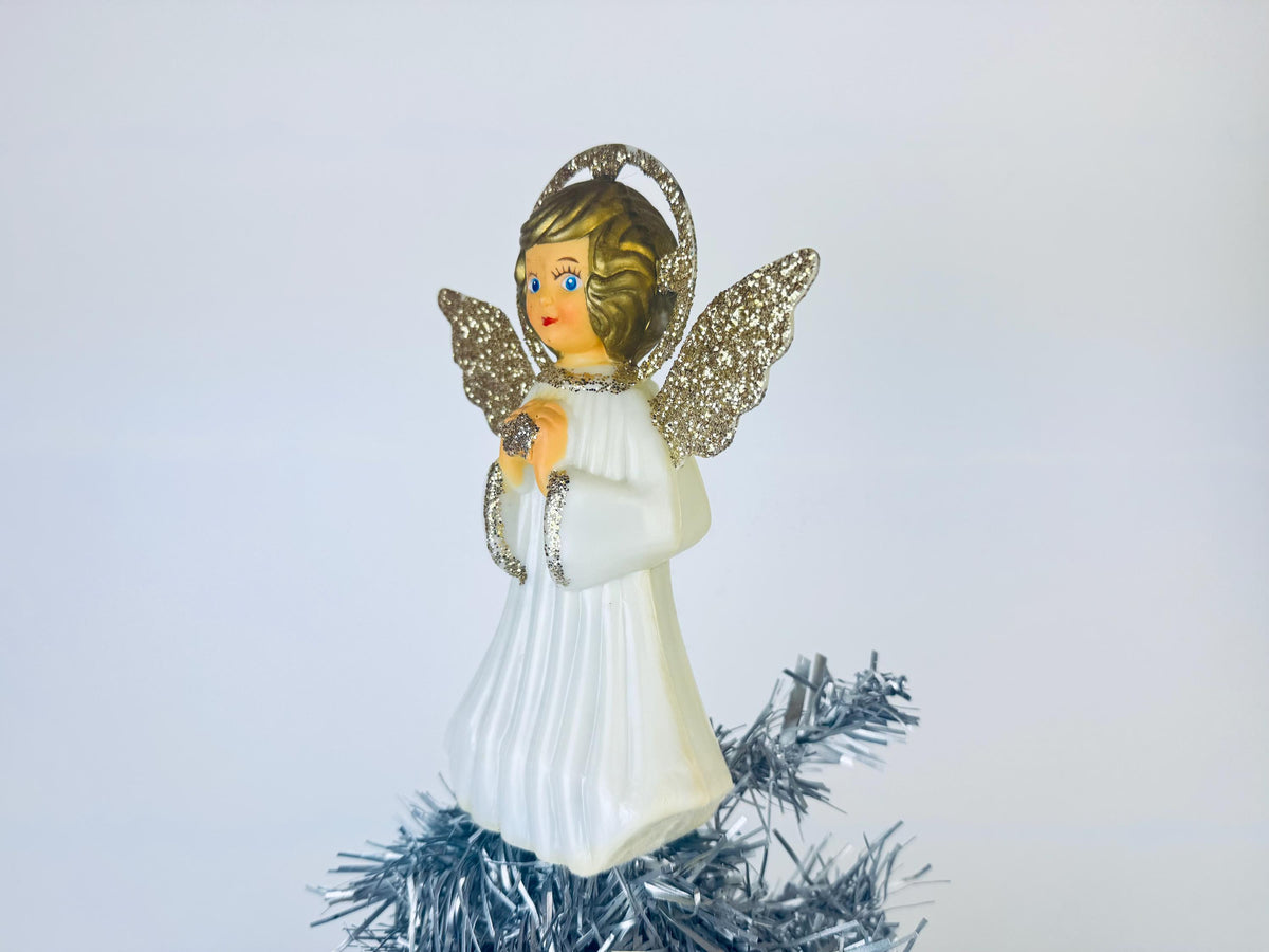 Product image for 'vintage blow mold plastic angel tree top christmas tree topper 7 inch made by doubl glo' (view d81afb)