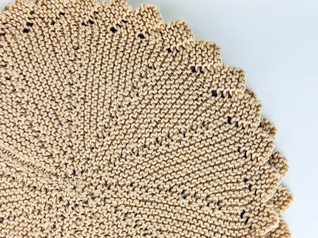 Product image for 'vintage round crochet woven brown or beige place mats underplates set of four 4 sets sold separately' (view c8d647)
