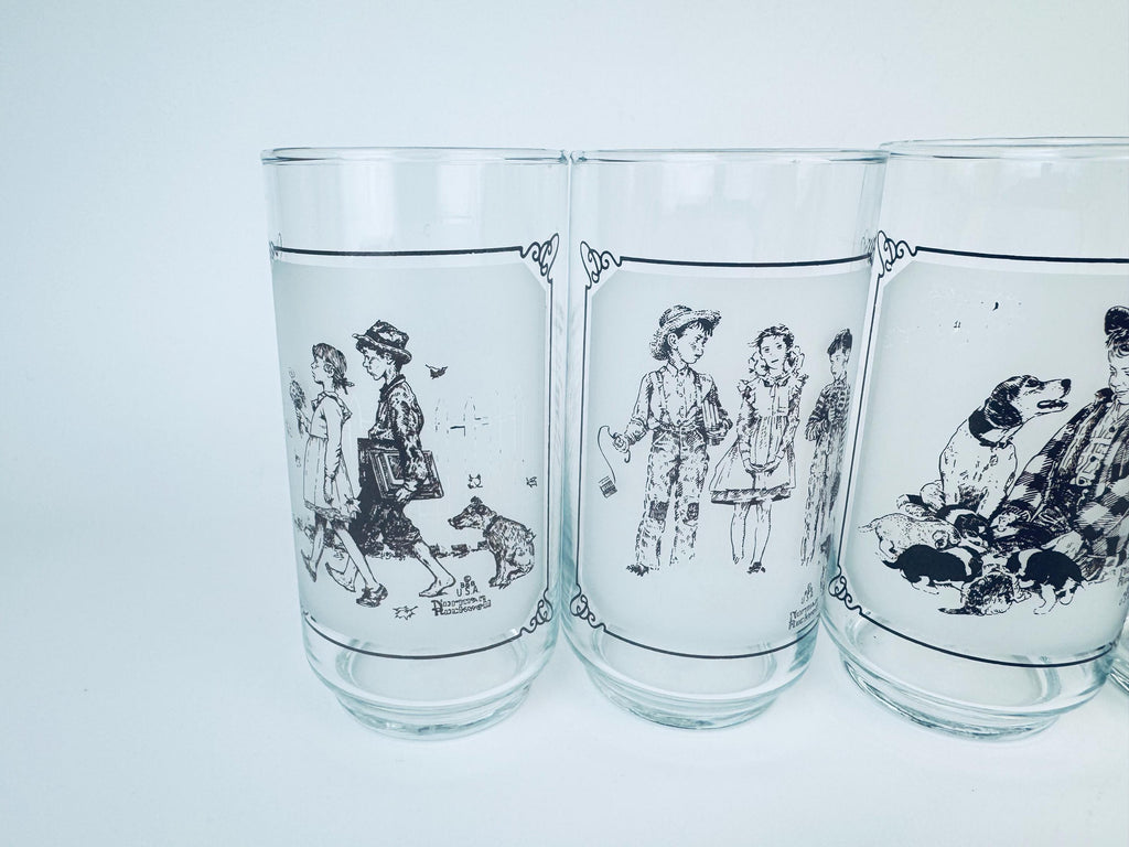 Product image for 'vintage norman rockwell pepsi glass water tumbler glasses set of four 4 limited edition collector series' (view 4af6b2)