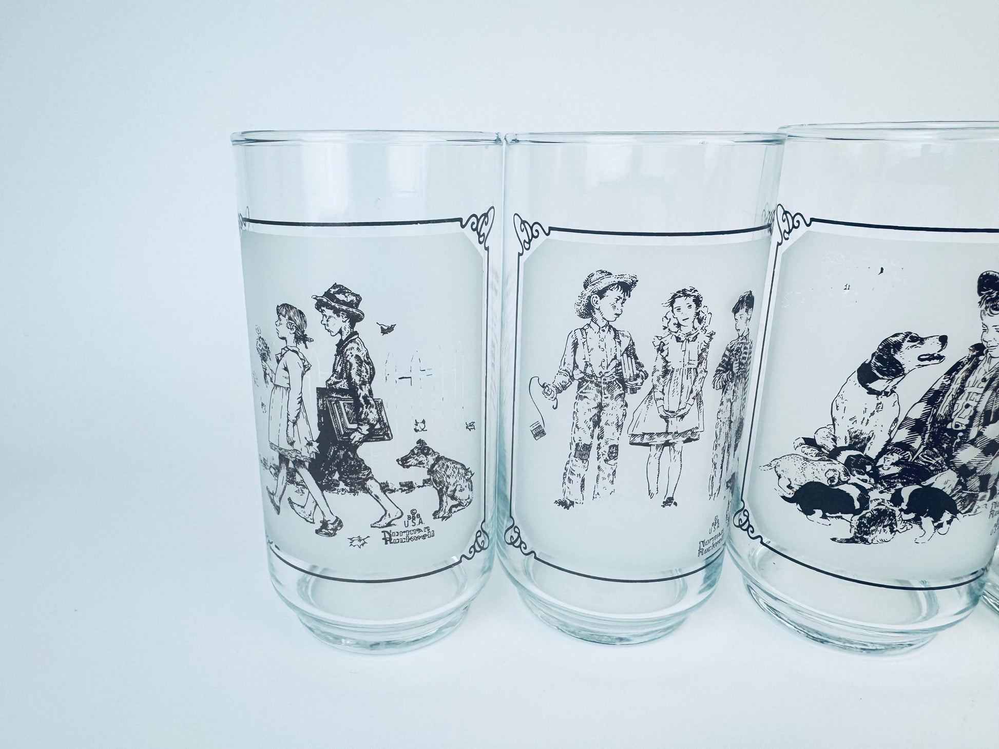 Product image for 'vintage norman rockwell pepsi glass water tumbler glasses set of four 4 limited edition collector series' (view 4af6b2)