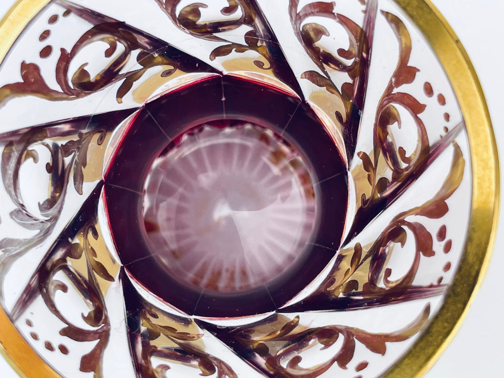 Product image for 'vintage ruby red gold glass bud vase hollywood regency vase' (view f7992f)