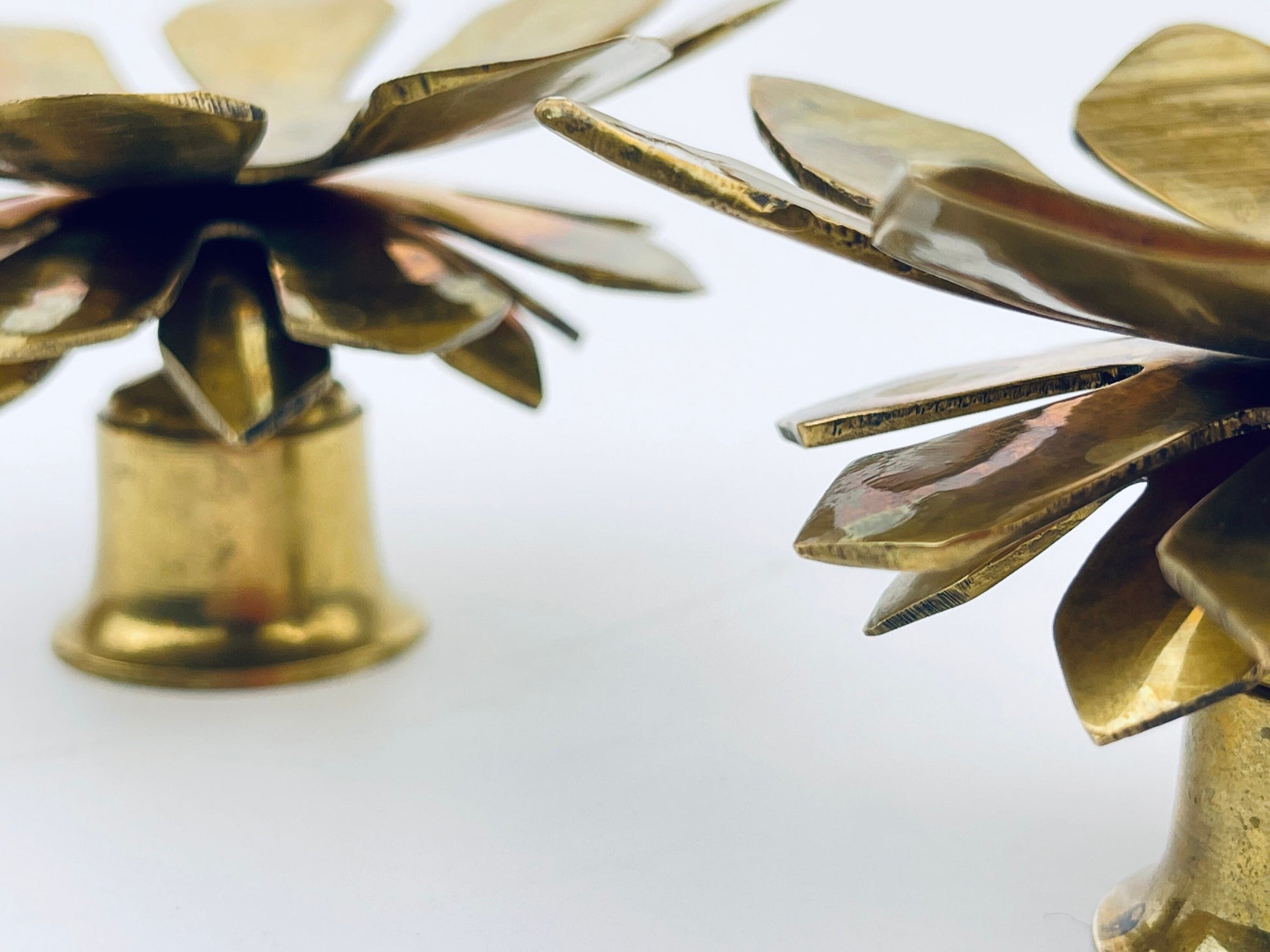 Product image for 'vintage solid brass floral candle holders set of two 2' (view 70eb54)