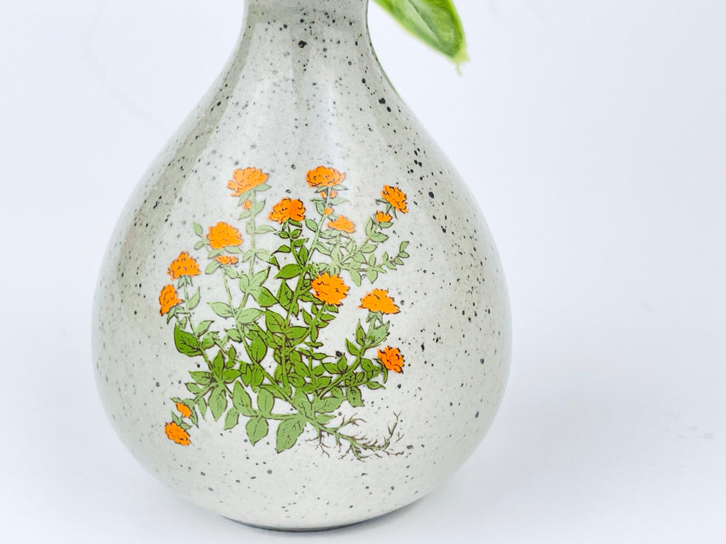 Product image for 'vintage japanese grey speckled bud vase mid century stoneware elegance' (view 300c13)