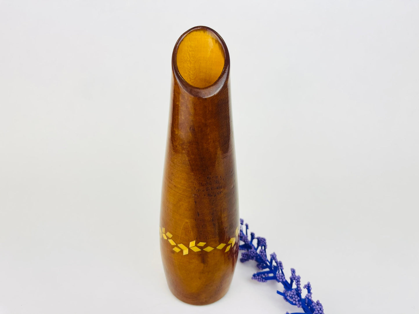 Product image for 'vintage tapered wood vase inlay gold geometric shape bottom' (view 11c41f)