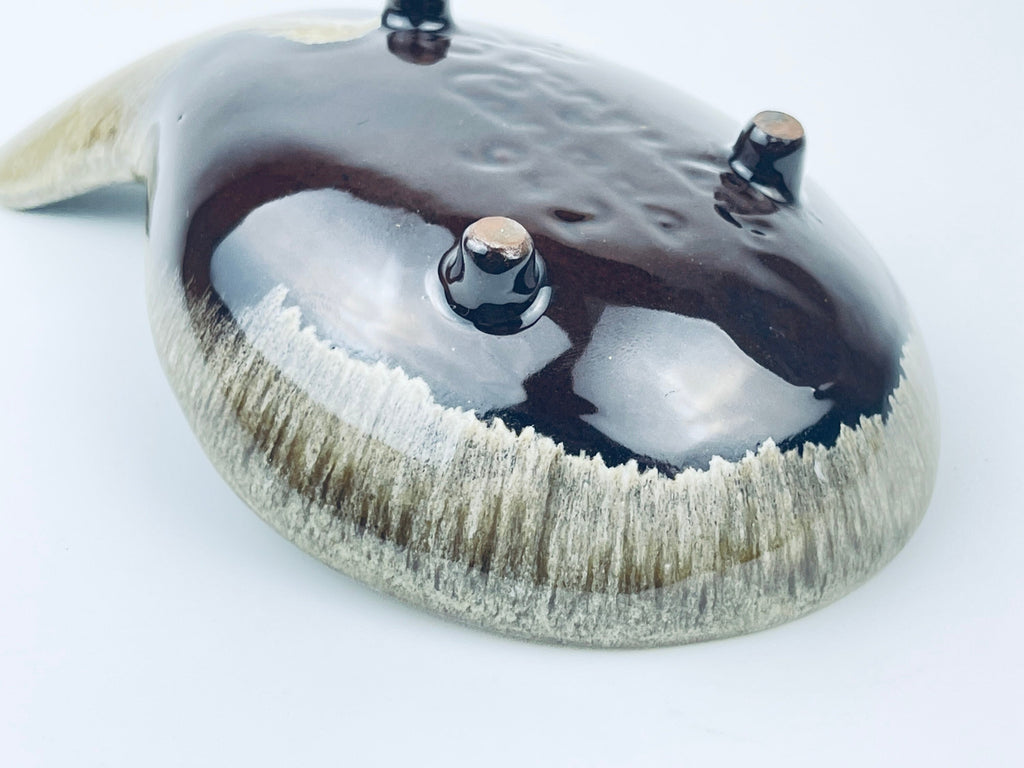 Product image for 'vintage teardrop drip glazed red clay trinket dish evangeline pottery canada made in canada' (view 483d3d)
