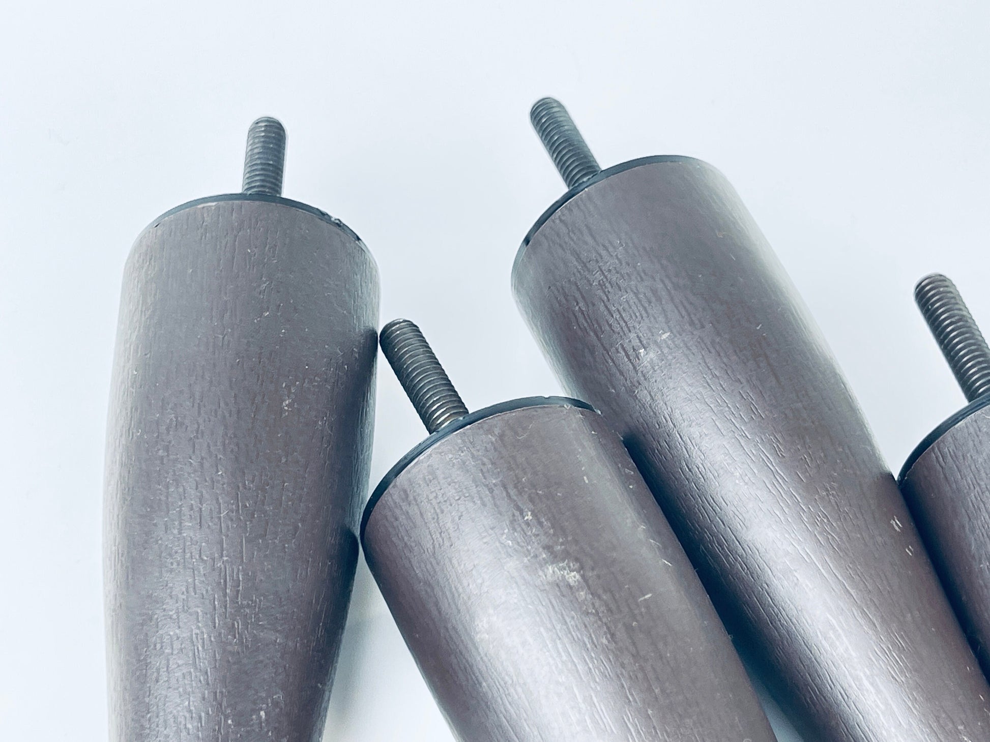 Product image for 'vintage mcm dark brown round faux wood replacement legs 6 set of four 4 patented 1979' (view e7f4a0)