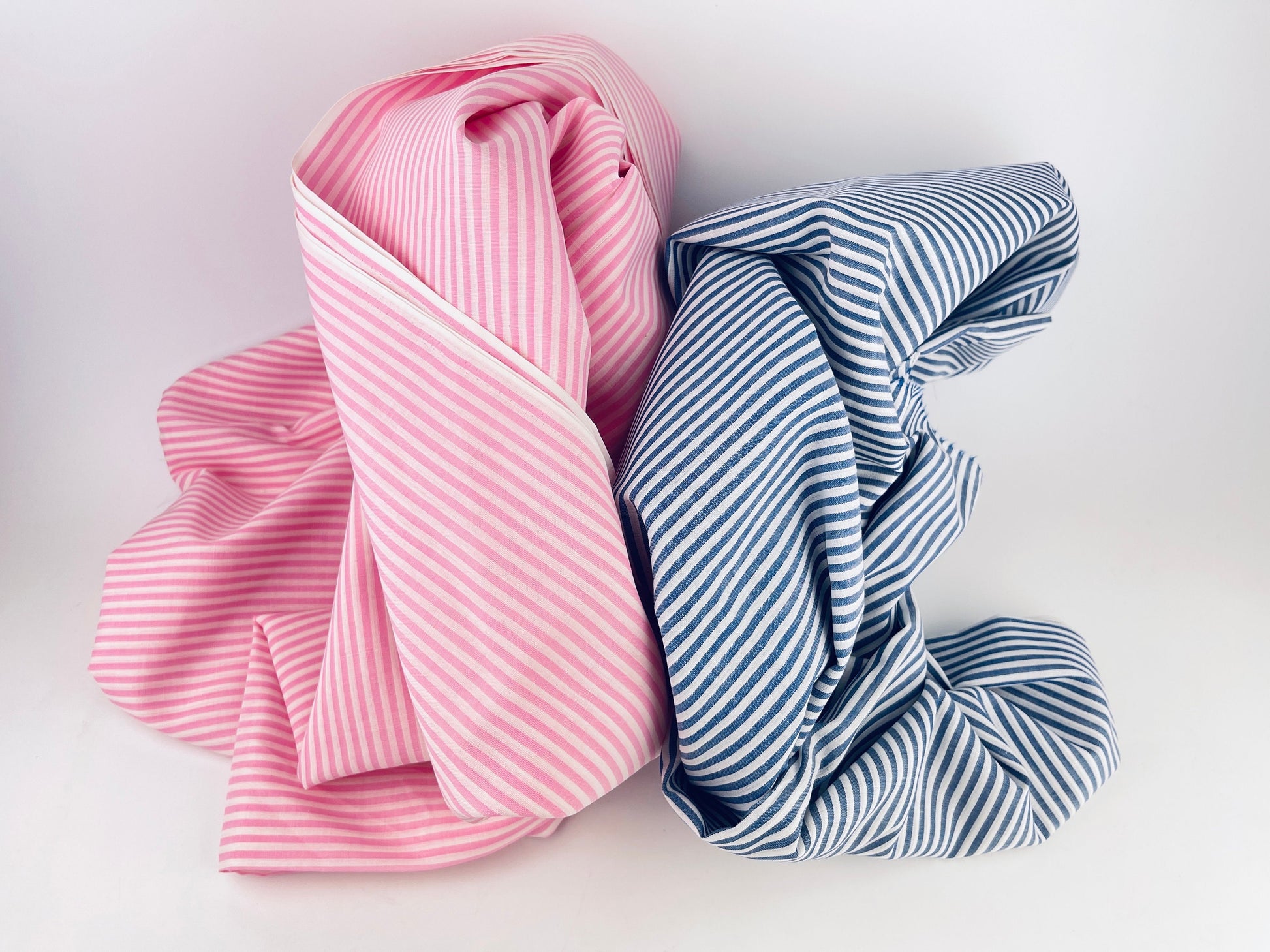 Product image for 'vintage pink blue striped fabric material sold separately' (view 520fe0)
