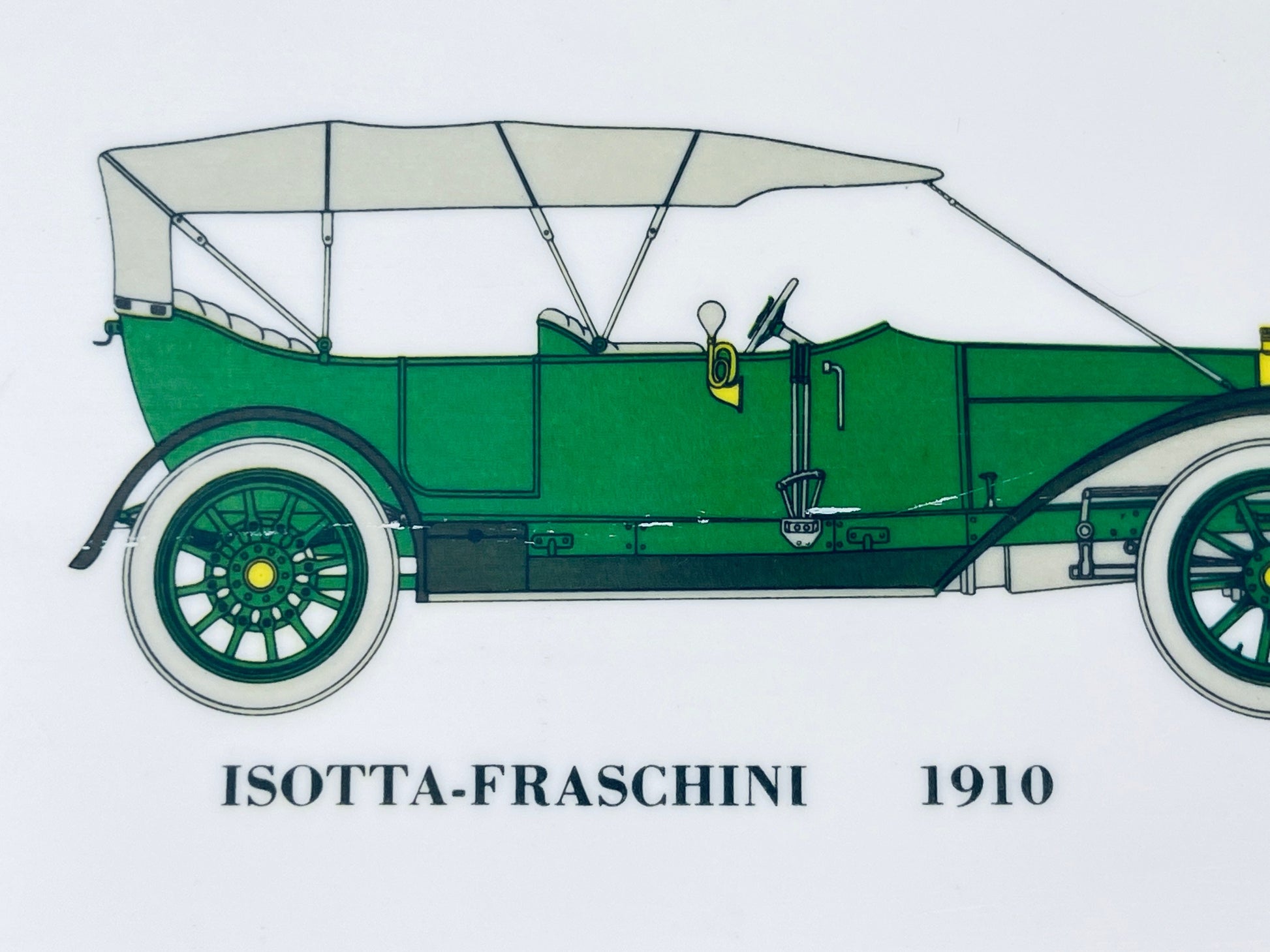Product image for 'vintage isotta fraschini 1910 car wall art made in italy by mebel' (view c3ed16)