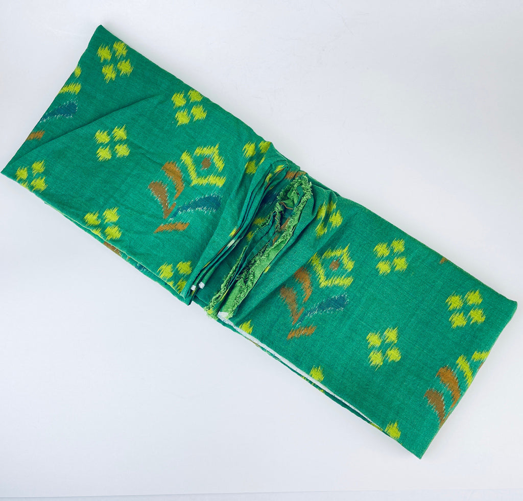 Product image for 'vintage green yellow brown geometric ikat cotton fabric 40 5 x 80' (view 22850f)