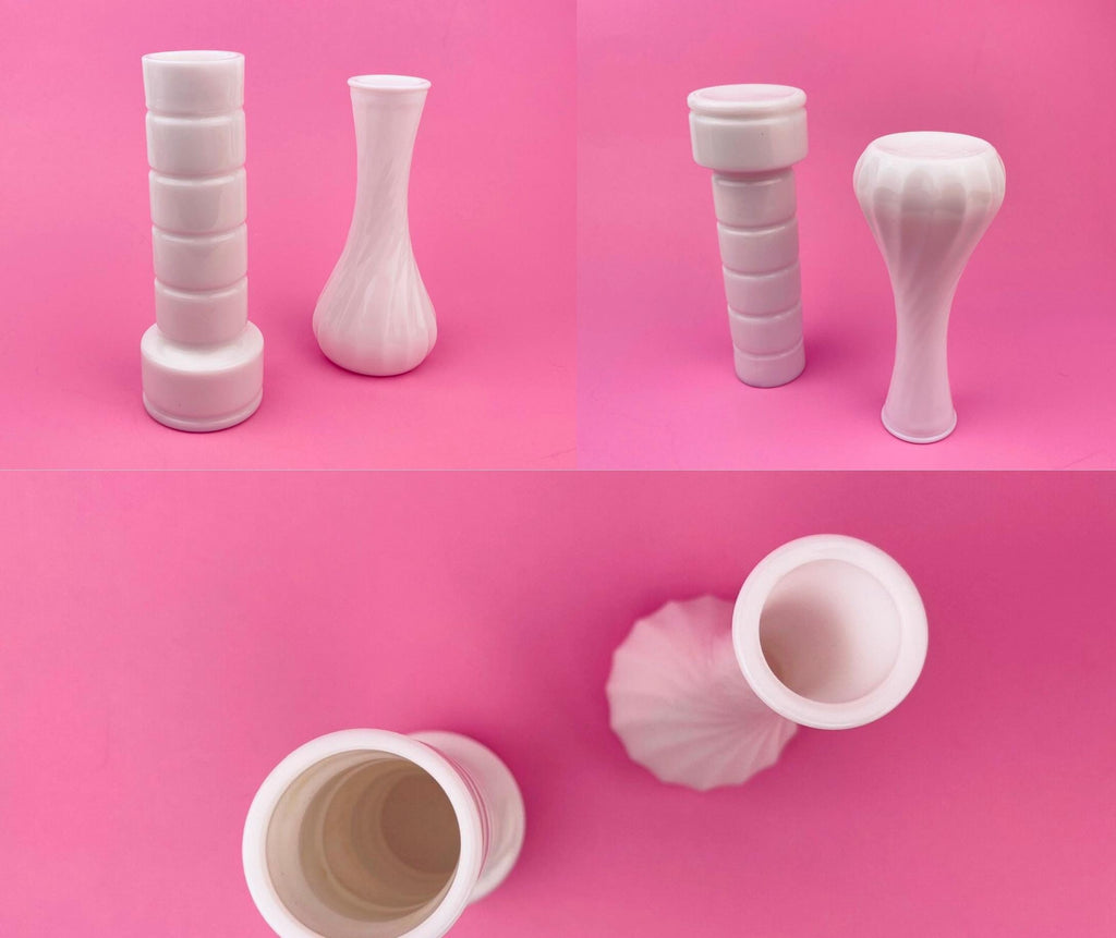 Product image for 'vintage white milk glass bud vases sold separately' (view e4c8be)