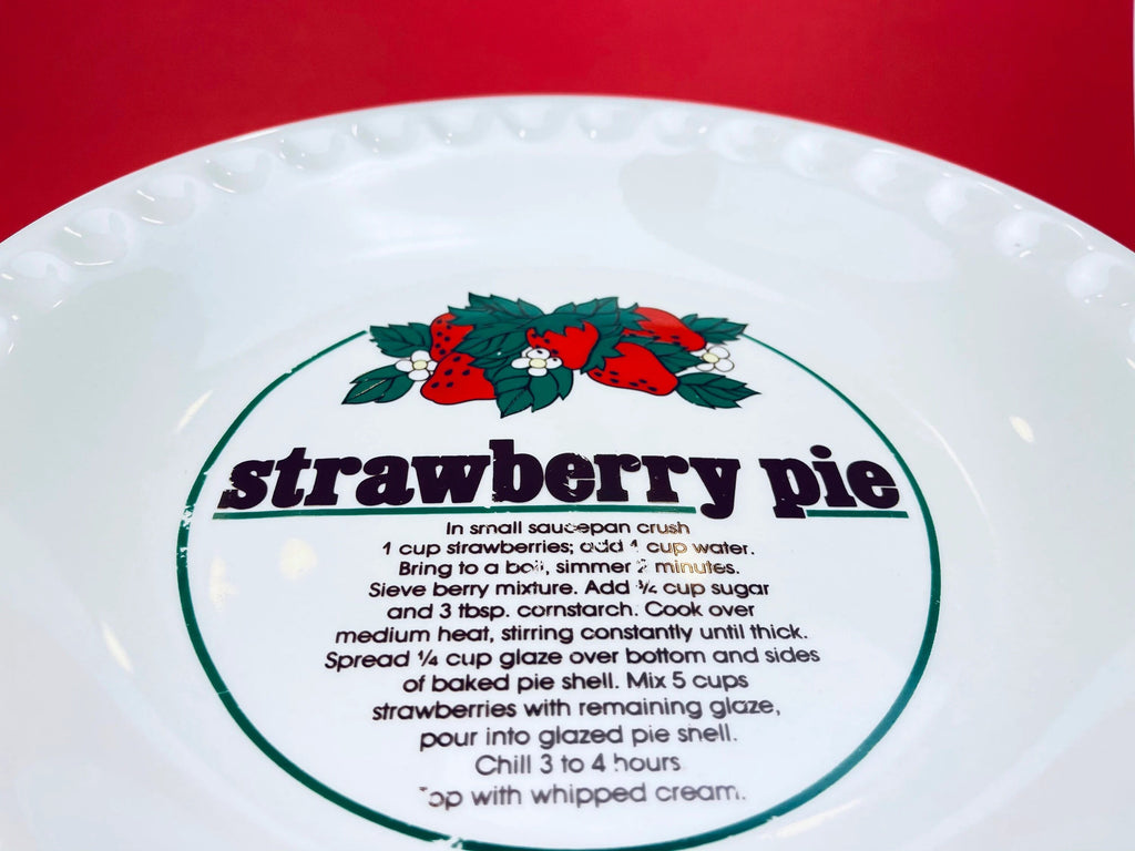 Product image for 'vintage ceramic pie plates strawberry apple pie recipe sold separately' (view a4614a)