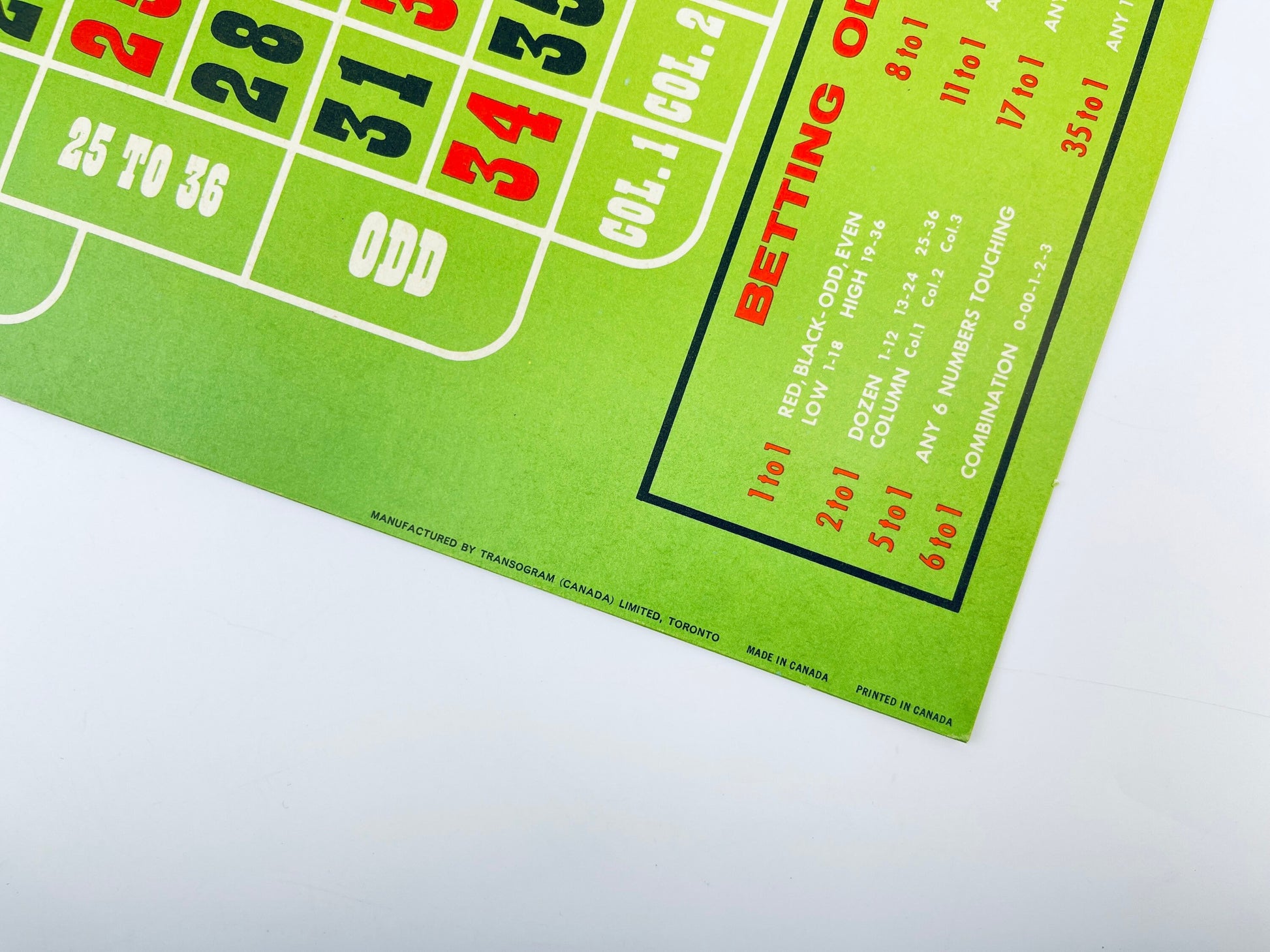 Product image for 'vintage roulette board game made in canada by transogram instructions en francis a linterieur' (view f14a0e)