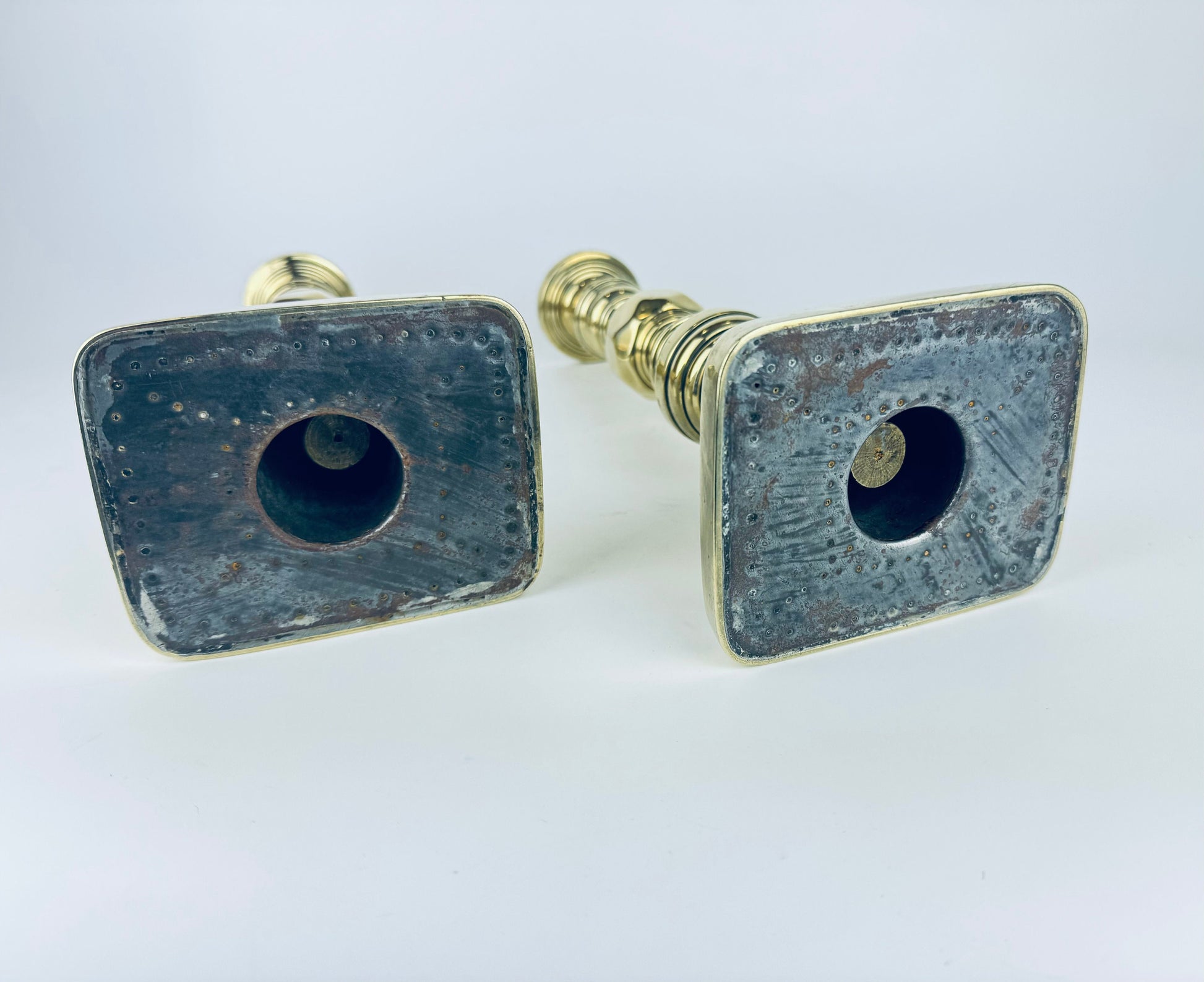 Product image for 'vintage ornate tall solid brass candlestick holders set of two 2' (view ce37d3)