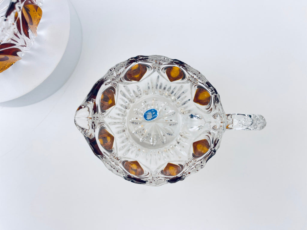 Product image for 'vintage cut crystal glass amber cream sugar bowl oval pattern made in western germany new old stock' (view 07bfb1)