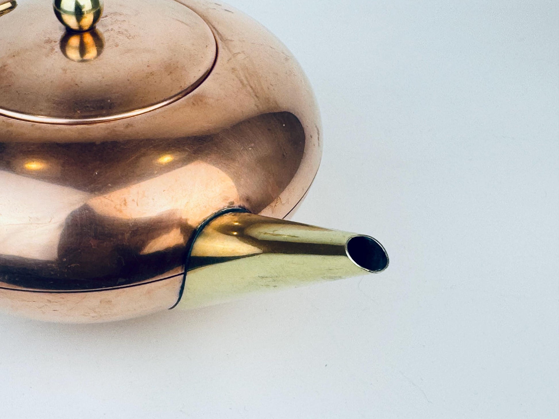 Product image for 'vintage copper brass teapot wicker wrapped handle' (view d9a5a1)
