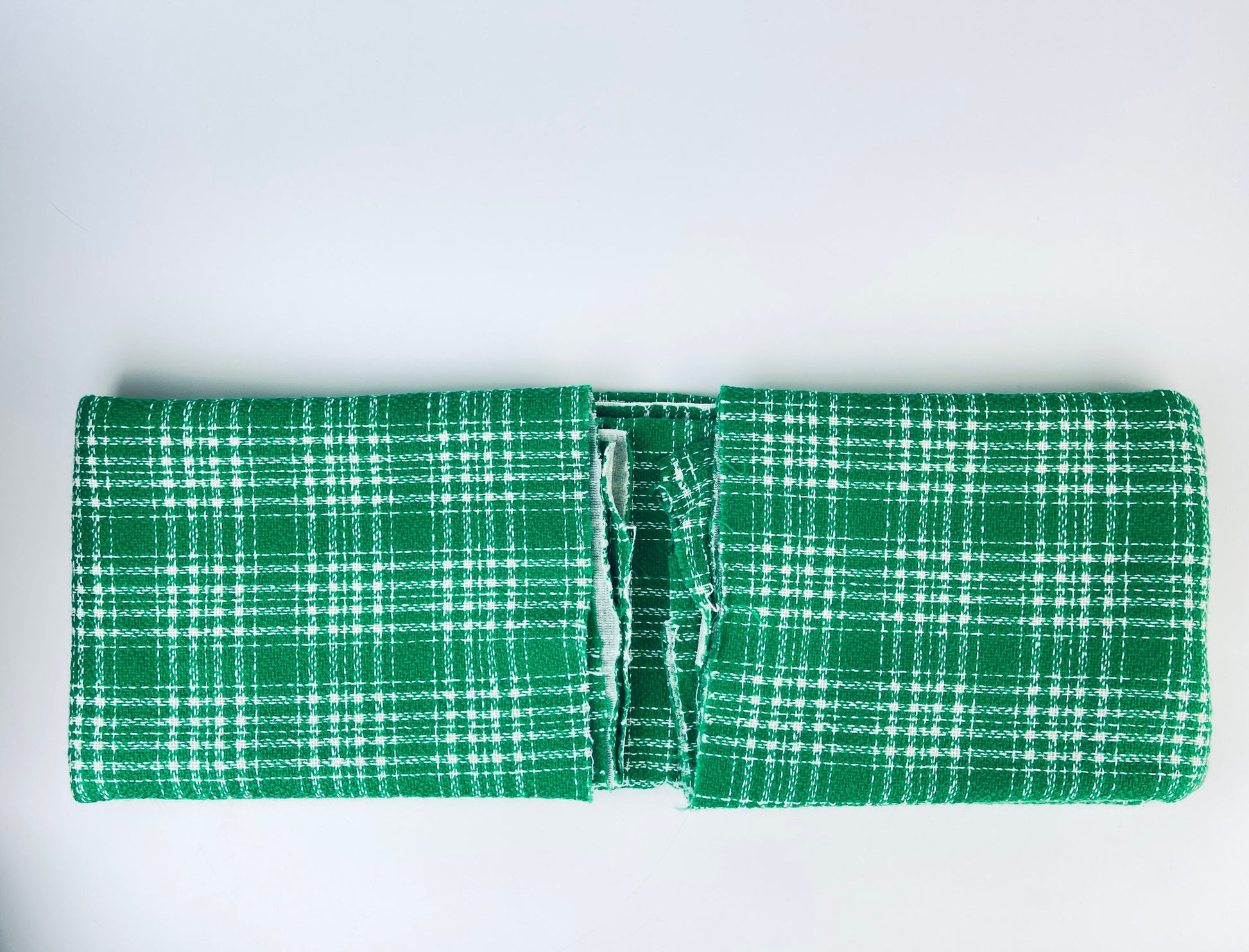 Product image for 'vintage green white plaid fabric 42 x 60' (view 33870c)