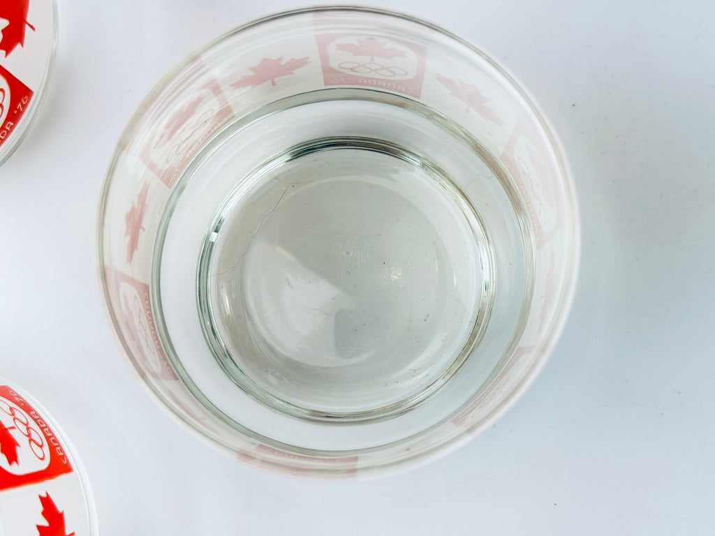 Product image for 'vintage 1976 canada olympics lowball rock glasses set of four 4 barware gift vintage canadiana' (view c7fec9)