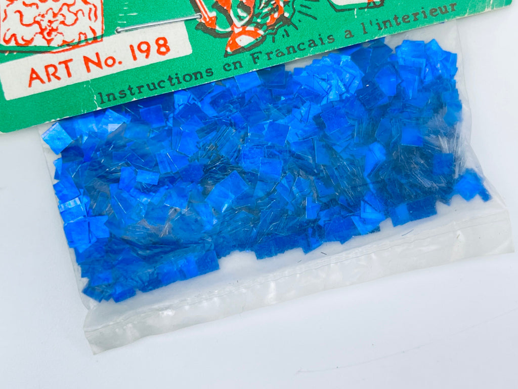 Product image for 'vintage holiday blue sparkle dust confetti glitter gift embellishment new old stock nos hanukkah christmas gift wrap glitter' (view e82961)