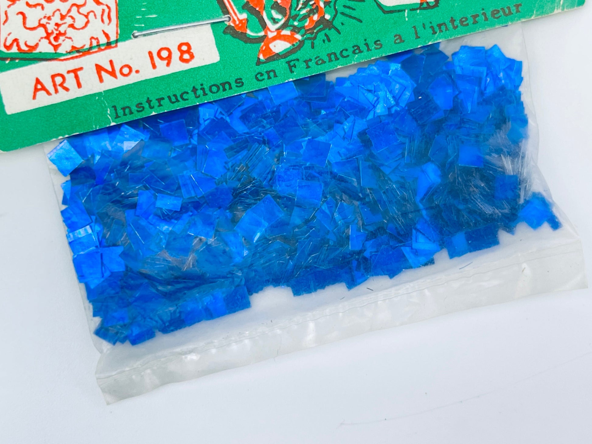 Product image for 'vintage holiday blue sparkle dust confetti glitter gift embellishment new old stock nos hanukkah christmas gift wrap glitter' (view e82961)