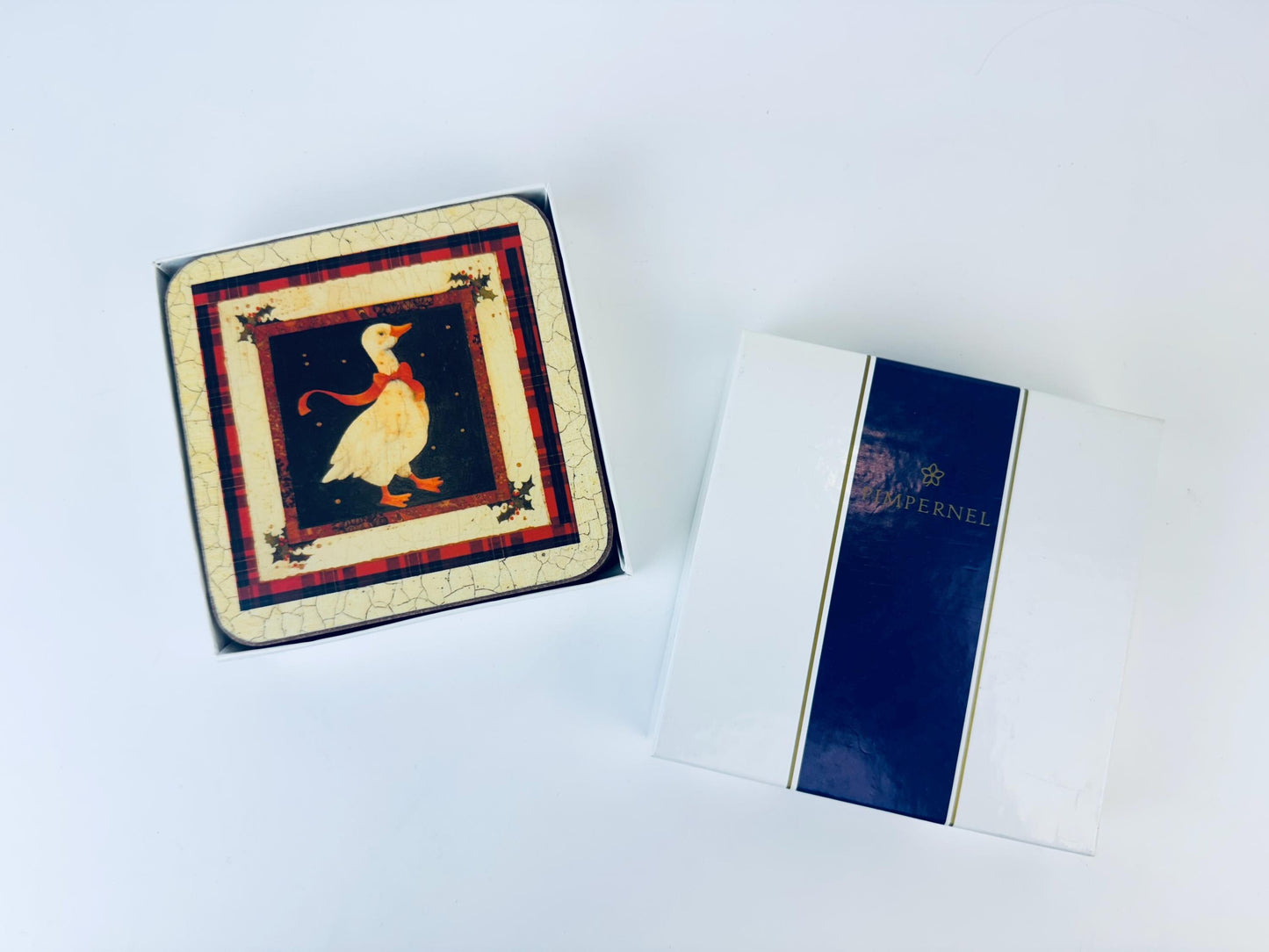 Product image for 'vintage pimpernel red bowchristmas goose coaster set set of six 6 made in england' (view 8ed71e)