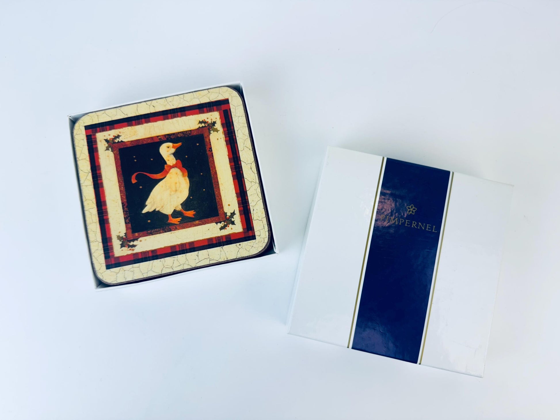 Product image for 'vintage pimpernel red bowchristmas goose coaster set set of six 6 made in england' (view 8ed71e)