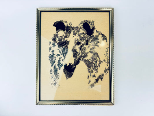 Product image for 'vintage verre eglomise black transfer collie dog wall art decor 8 x 10' (view 7046c5)