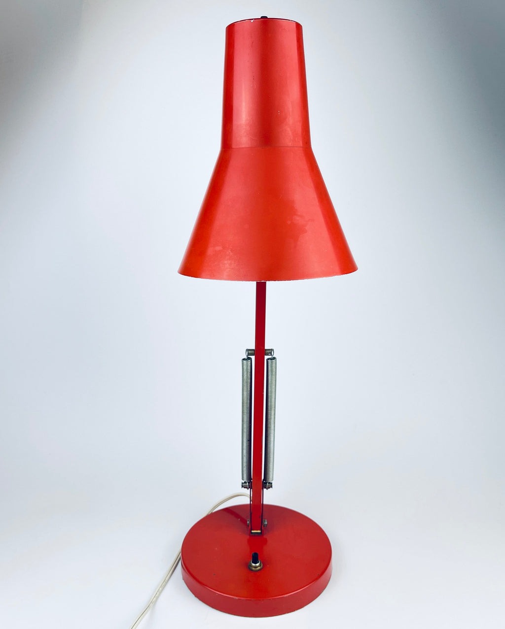 Product image for 'vintage retro red metal desk home office lamp adjustable sliding neck push switch' (view 40c619)