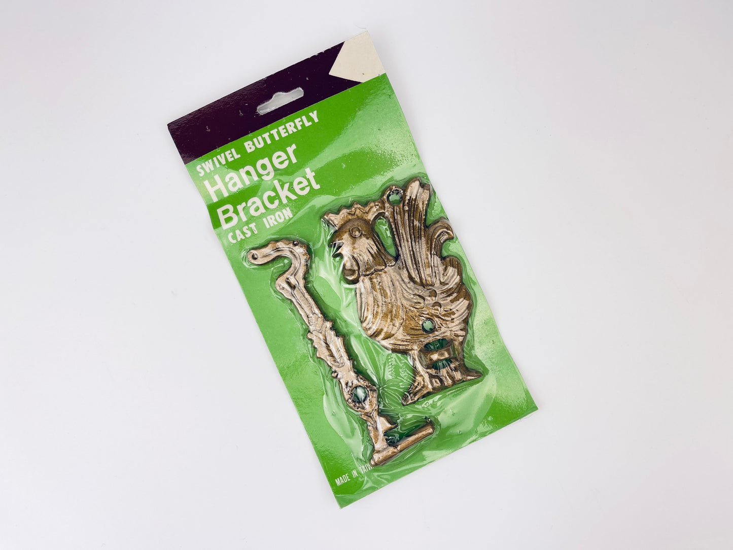 Product image for 'vintage cast iron gold rooster swivel wall plant hanger bracket new old stock nos' (view 3c2b80)