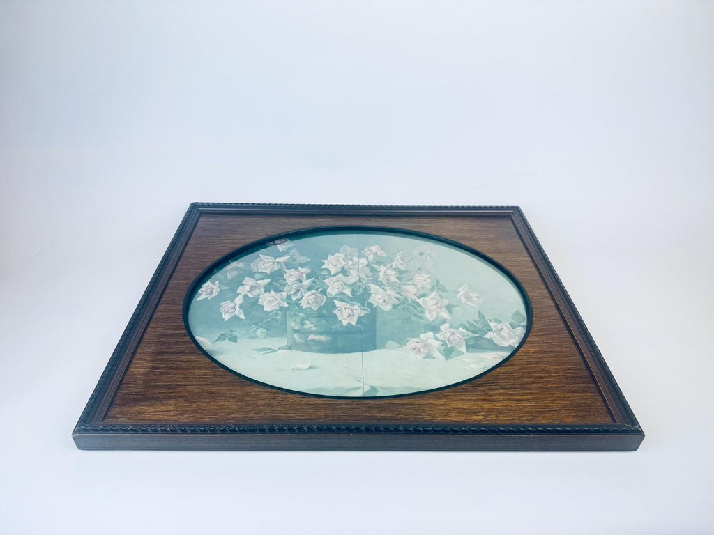 Product image for 'vintage oval wall mounted carved wood picture frame 11 x 14 scroll edge detail' (view 6de577)
