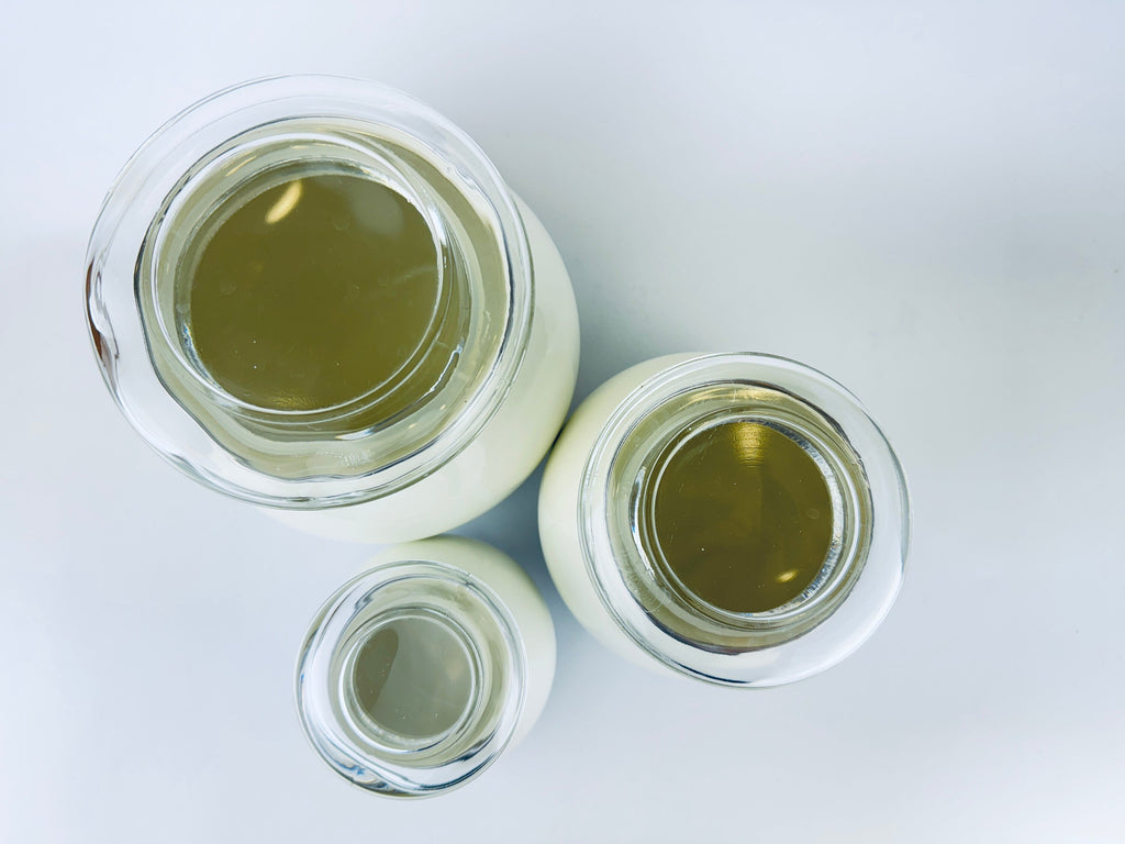 Product image for 'vintage ikea beige blue striped enamelled metal round airtight countertop canister set set of three 3' (view fb05e1)