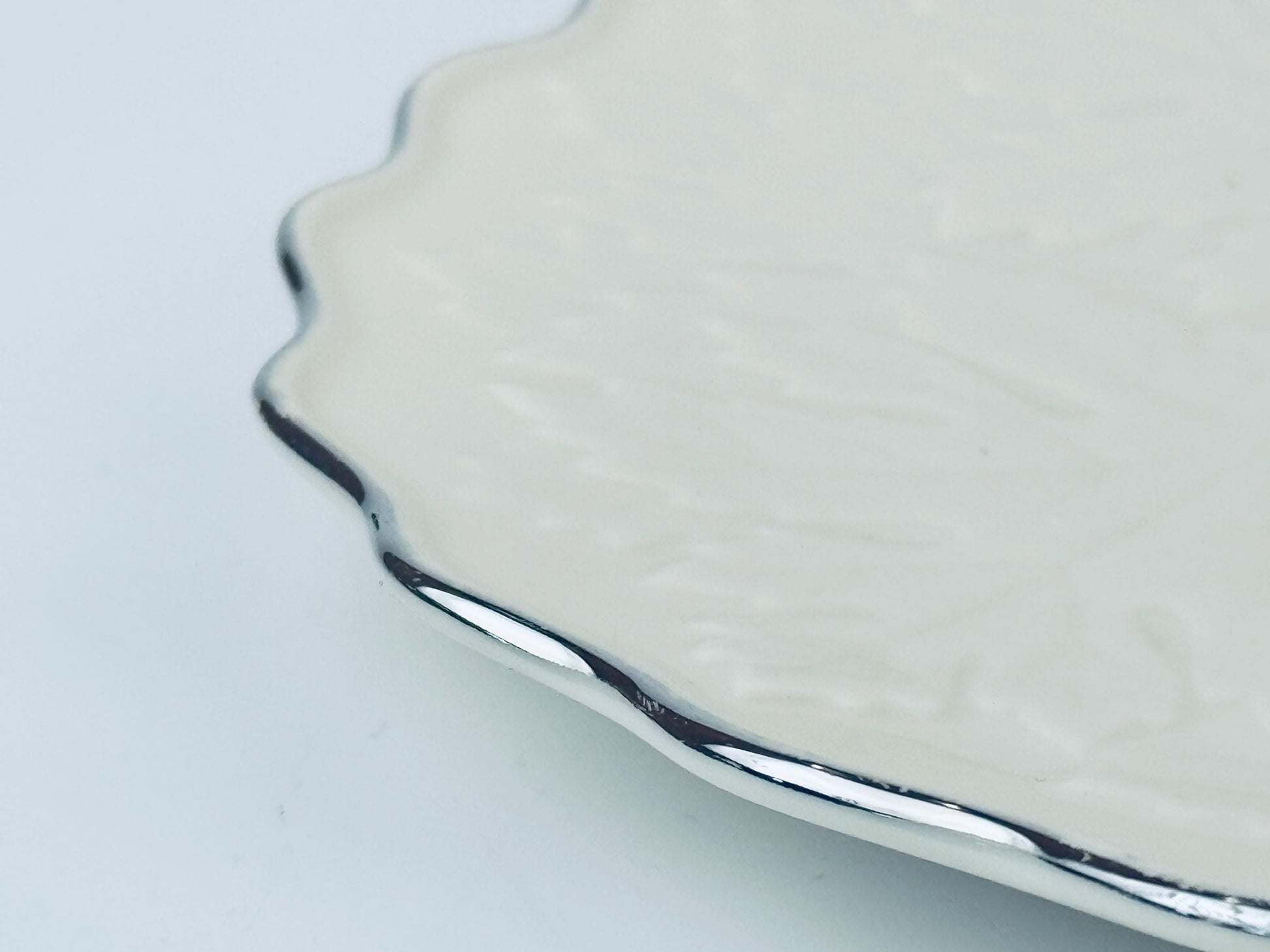 Product image for 'vintage lenox oval beige silver crested serving platter embossed maple leaf design made in usa' (view f17e6e)