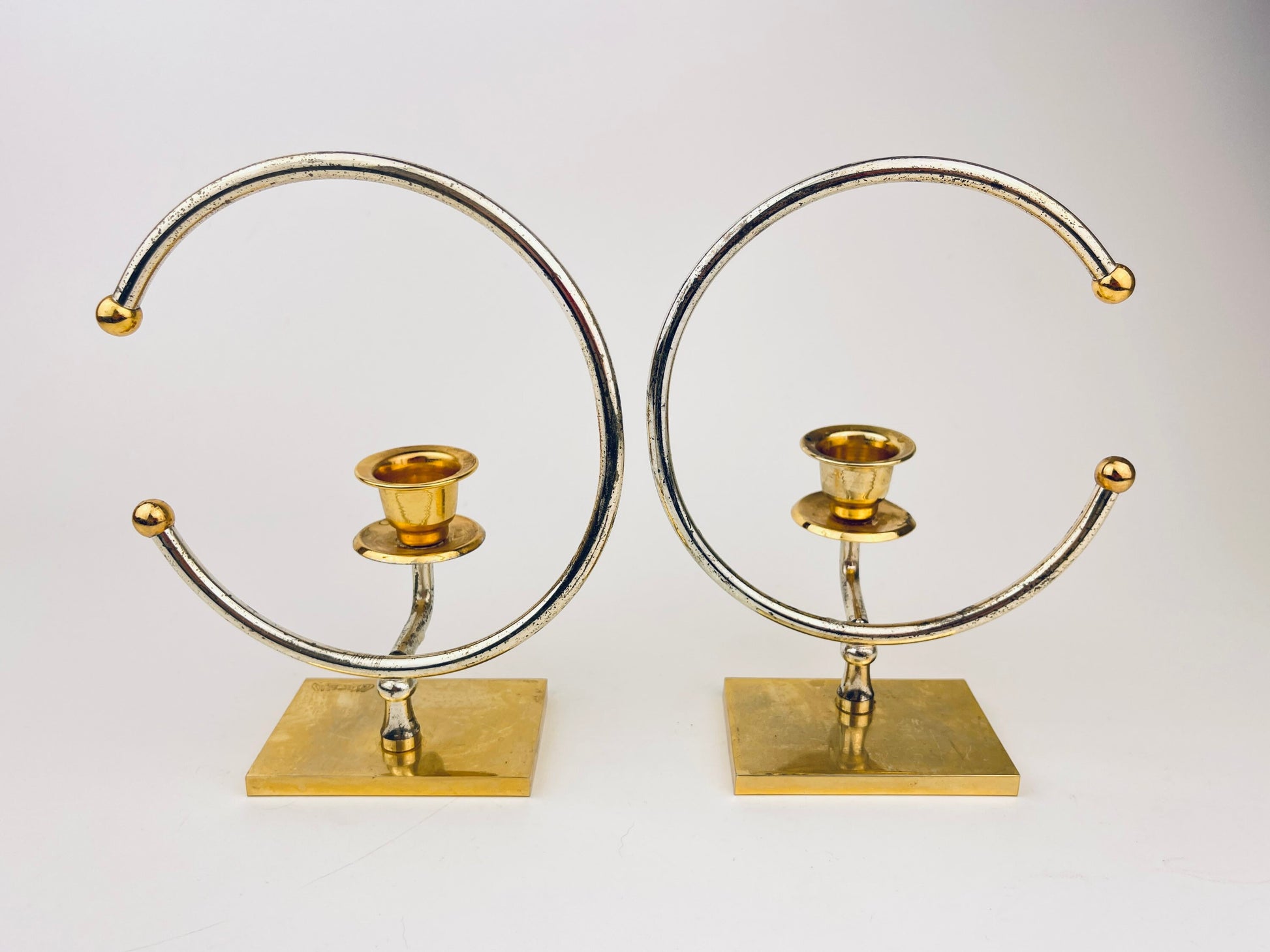 Product image for 'vintage kar shi crescent candle holders gold silver plated jerusalem mcm set of 2' (view 8dd06e)