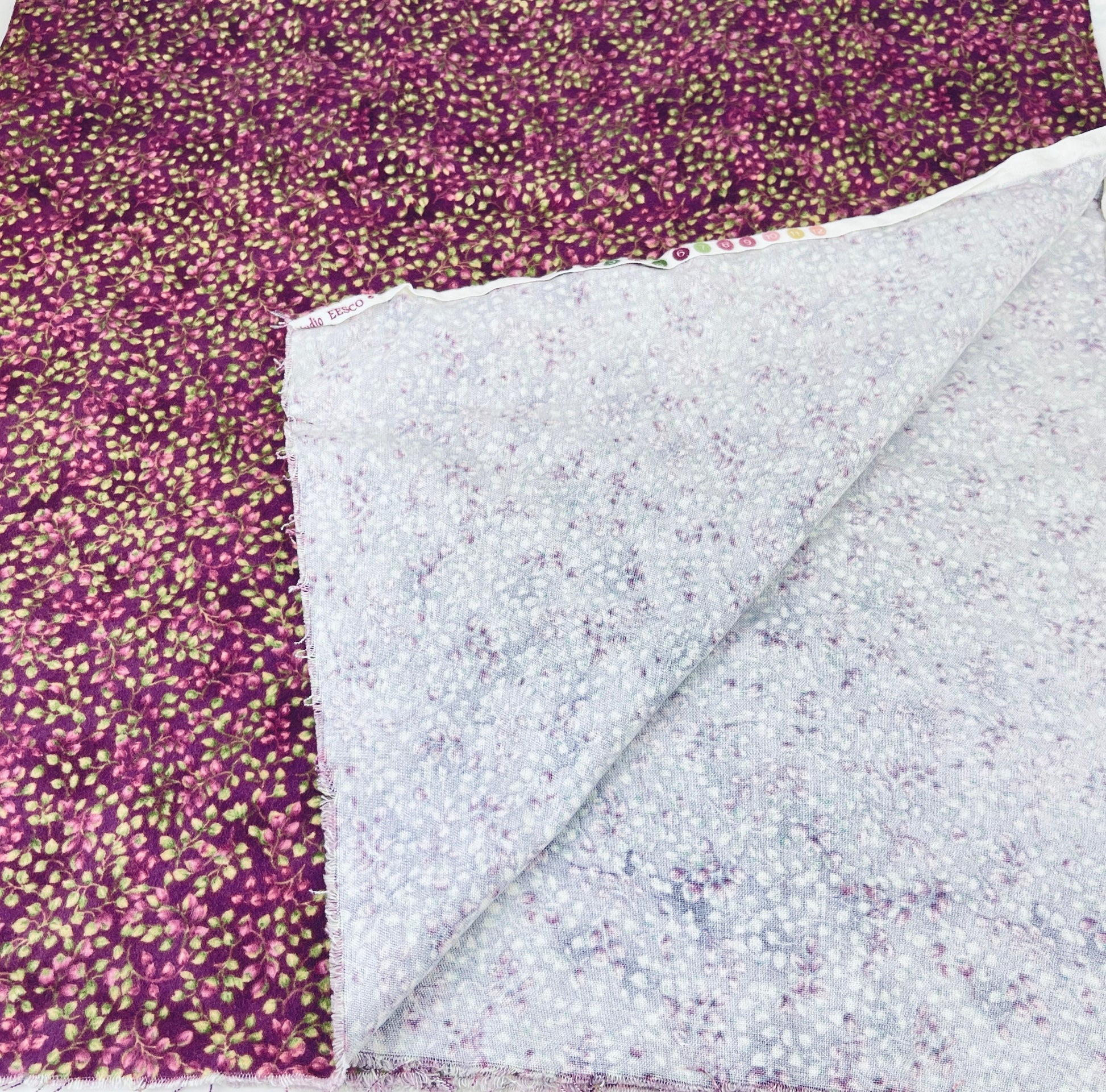 Product image for 'vintage soft purple pink floral pattern fabric 39 x 41' (view 546711)