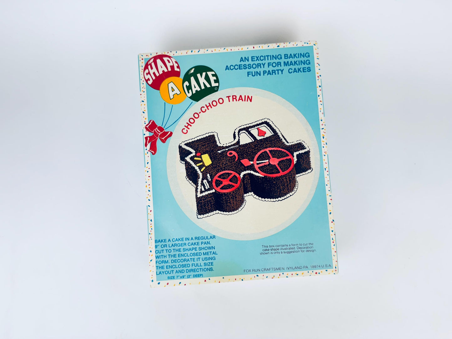 Product image for 'vintage silver train cake cutter 1970s shape a cake by fox run craftsmen tin party mold with box guide' (view bf992c)