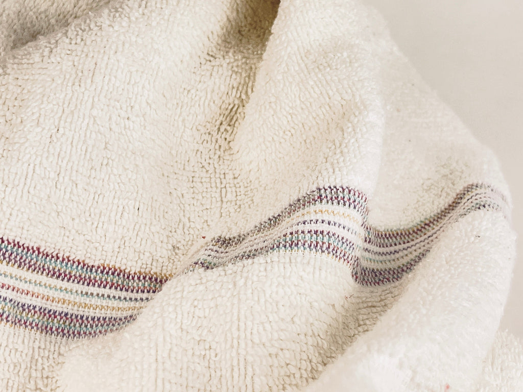 Product image for 'vintage cannon fringe rectangular bath towel pastel ribbon stripe pattern cotton polyester blend made in usa sold separately' (view 0bace0)