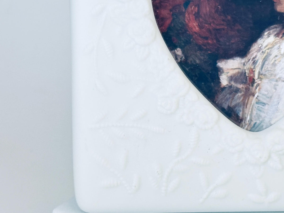 Product image for 'vintage brass white ceramic floral heart shaped tabletop picture frames sold separately' (view 597c2b)