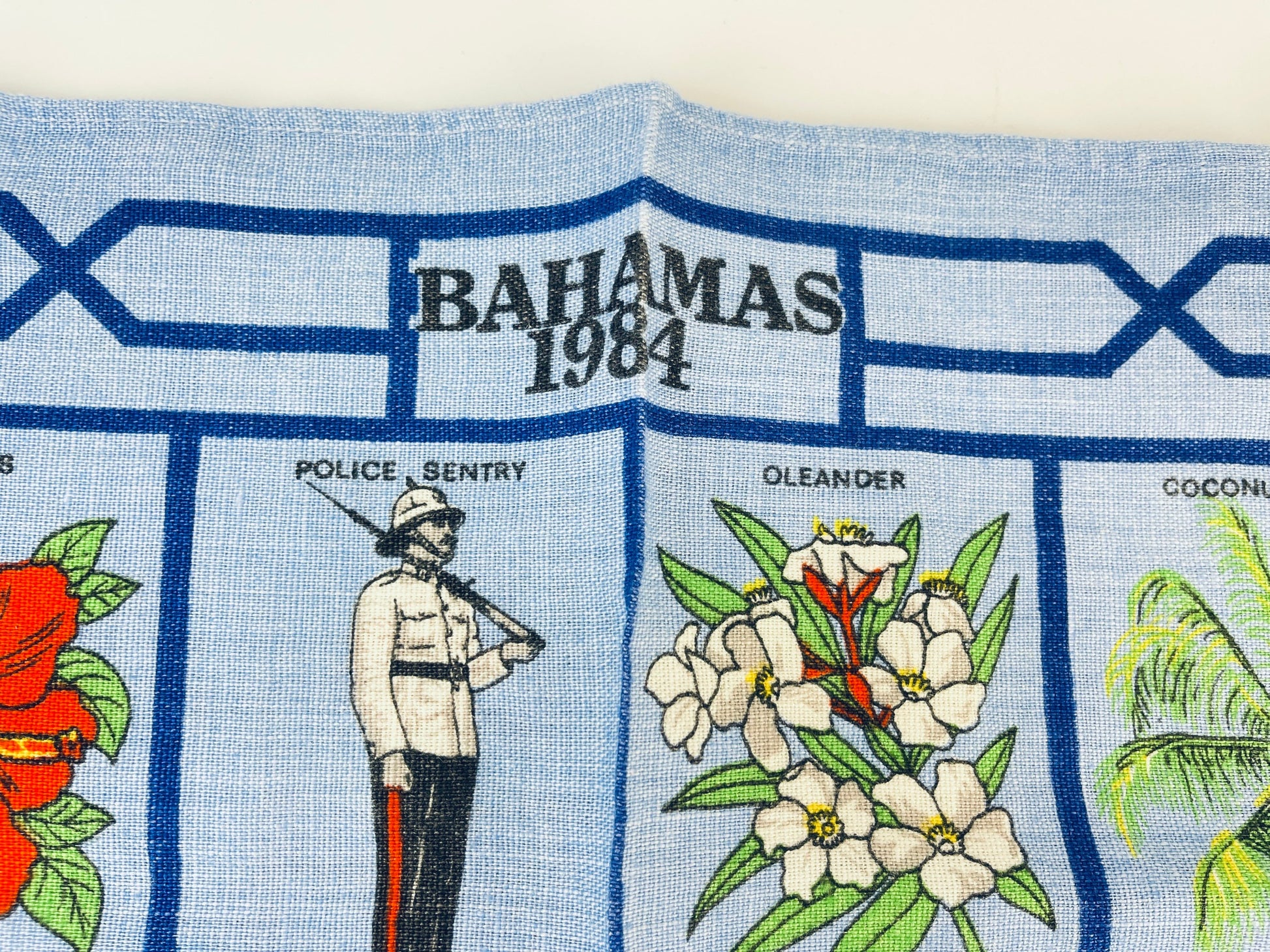 Product image for 'vintage bahamas 1984 calendar tea towel irish linen dunmoy by moygashel' (view c72188)