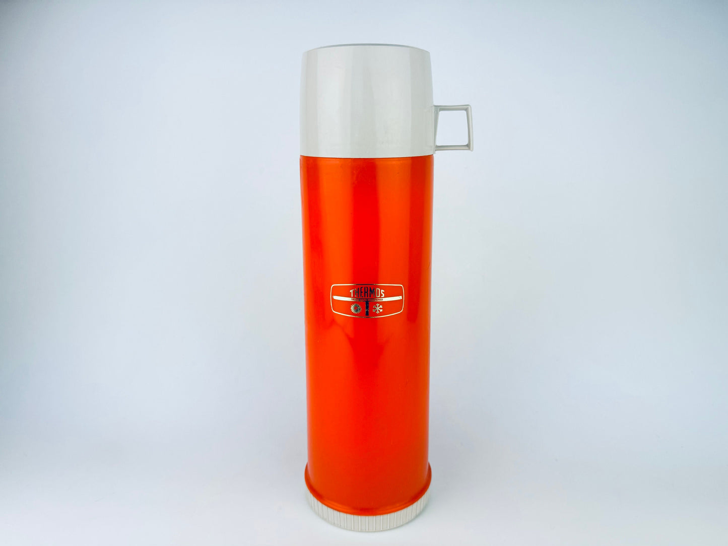 Product image for 'vintage bright orange plastic thermos insulated vacuum sealed jar model 24f made in canada' (view eb03d0)