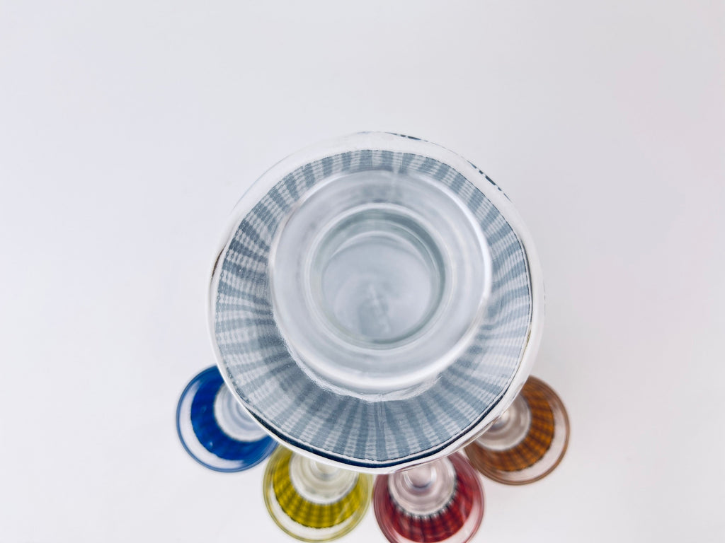 Product image for 'vintage houndstooth glass decanter shot glass barware set made in france' (view 3cea3a)