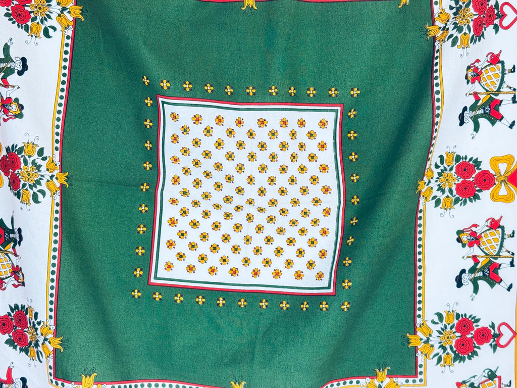 Product image for 'vintage folk art floral print edge square table cloth 40 x 40' (view bbbeab)