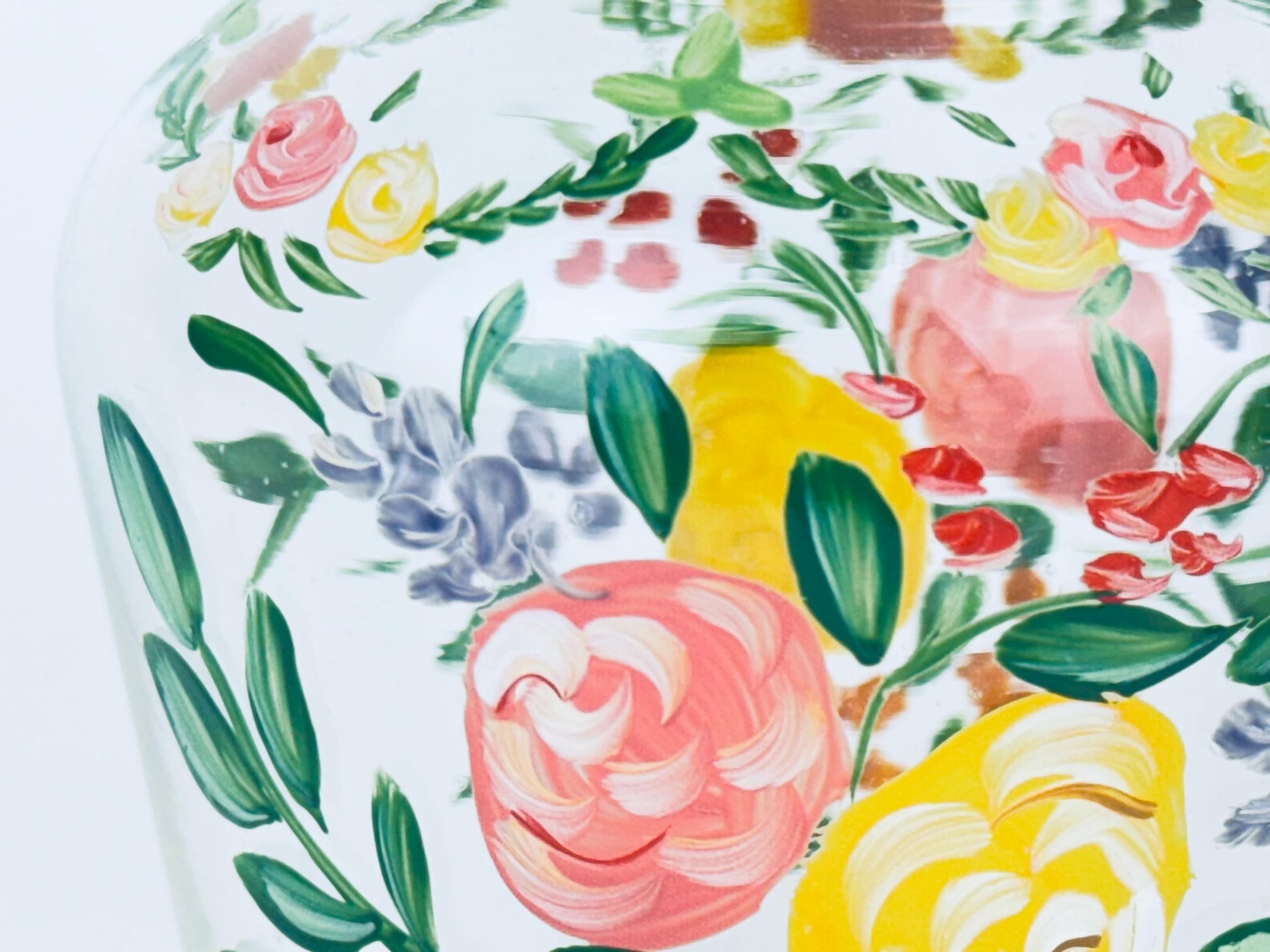 Product image for 'vintage hand painted bedside carafe tumbler set floral glass water set' (view 6ded60)