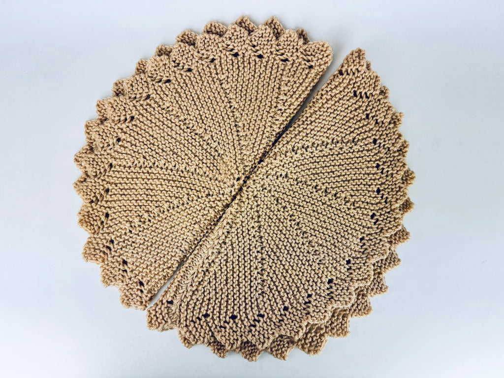 Product image for 'vintage round crochet woven brown or beige place mats underplates set of four 4 sets sold separately' (view 729efe)