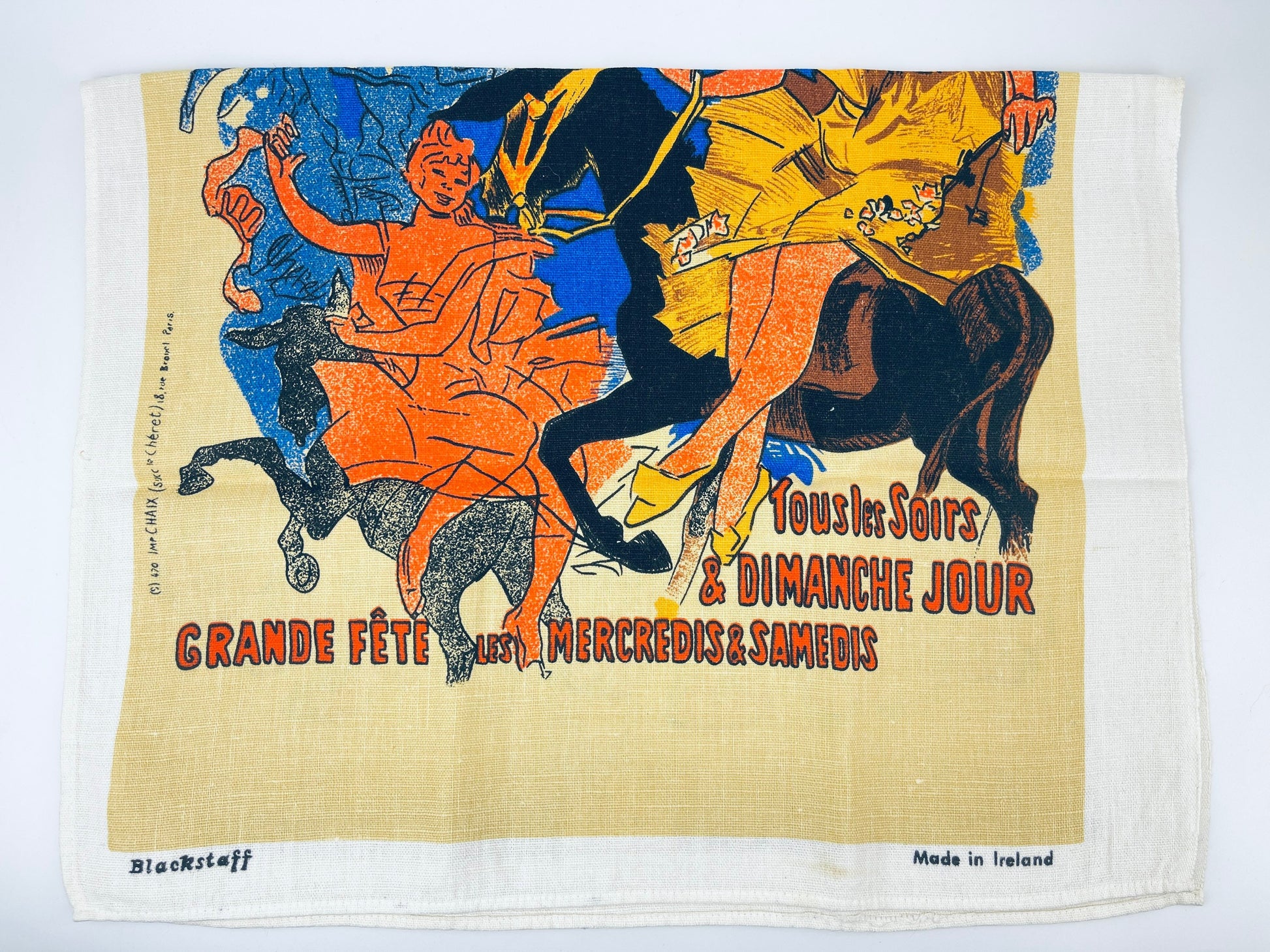Product image for 'vintage moulin rouge tea towel statement towel made in ireland' (view f30c9e)