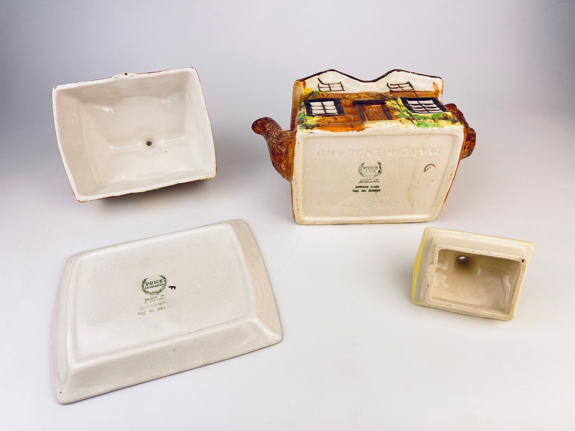 Product image for 'vintage price kensington ye olde cottage tea kettle tea pot cheese cloch butter container made in england sold separately' (view 83be0e)