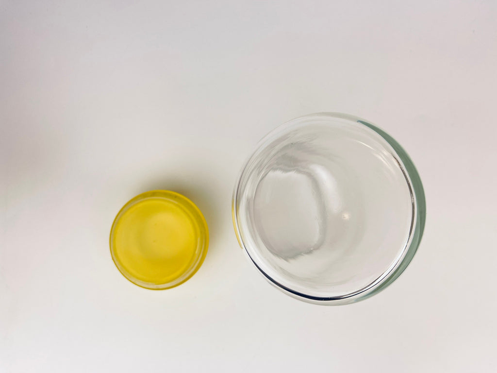 Product image for 'vintage tall airtight glass jar bold yellow lid' (view 0c337f)