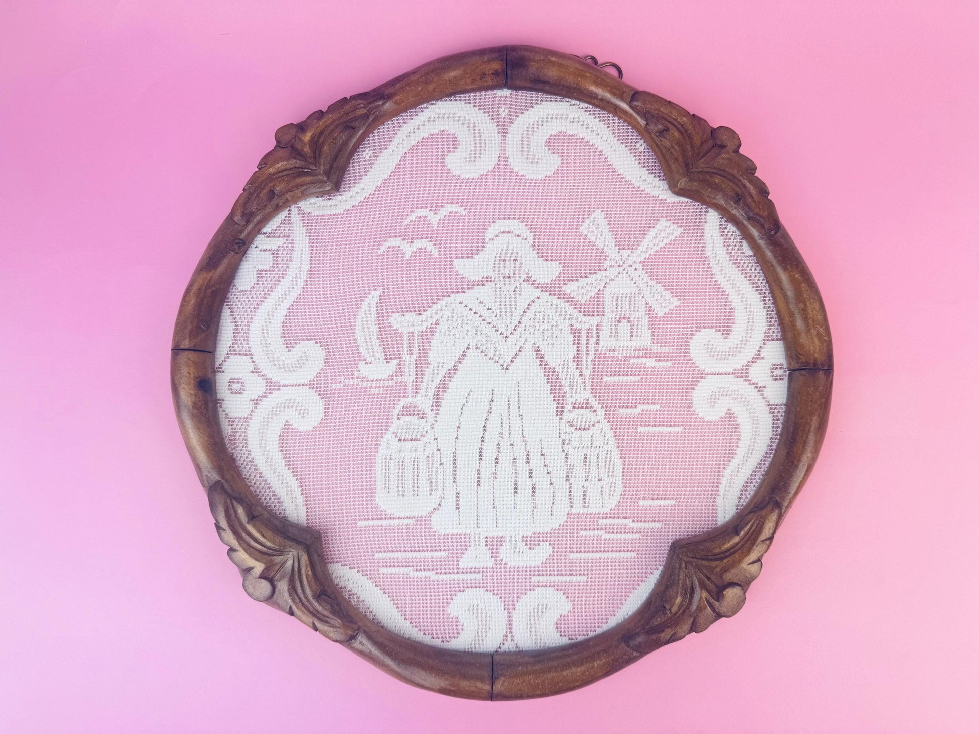 Product image for 'vintage dutch lace wall art carved wood frame window screen' (view 785a03)
